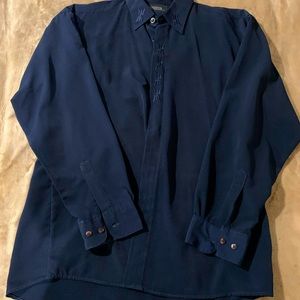 2 piece Navy Blue walking suit size L 34 waist